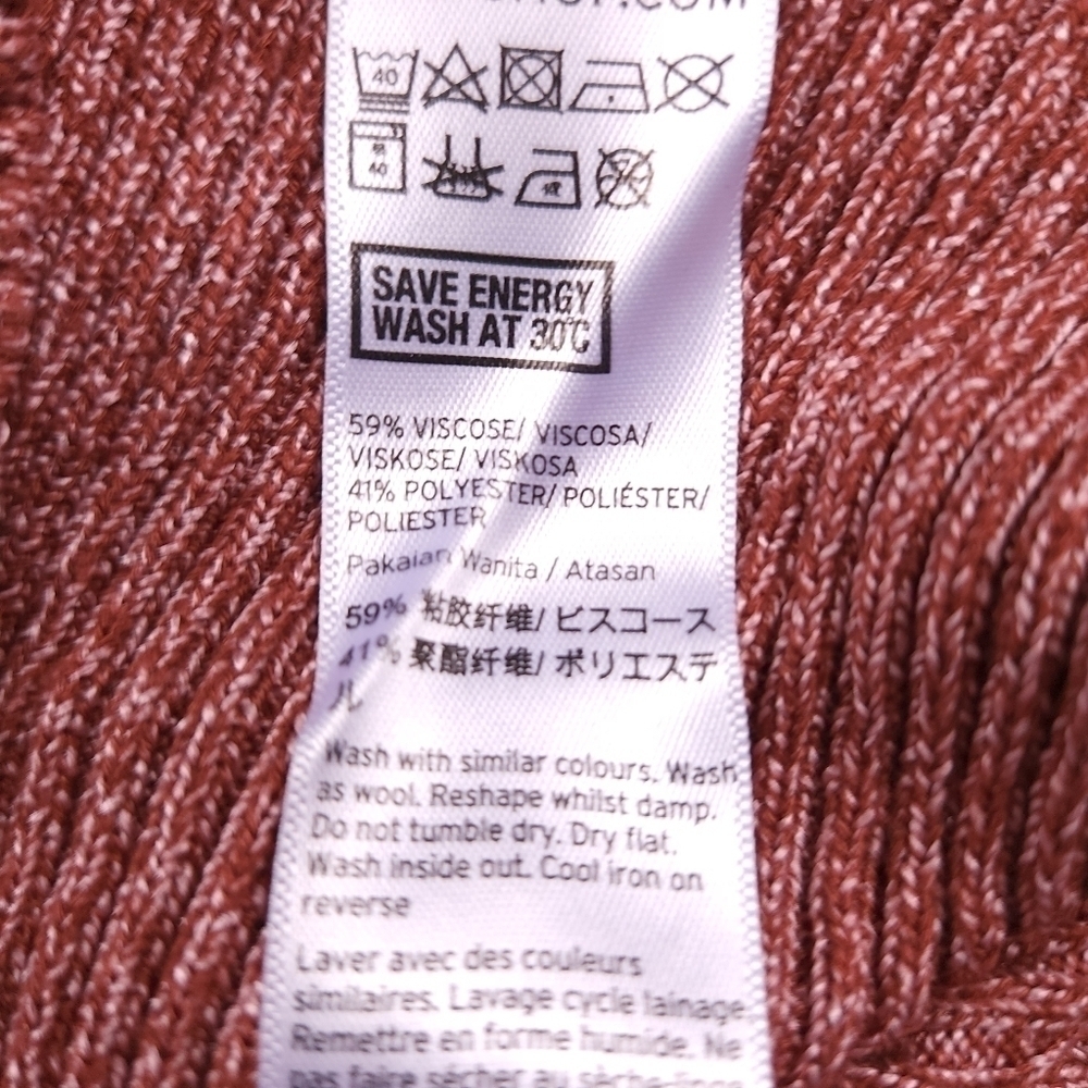Topshop sz 8 Bodycon Ribbed Ruffle Cuff Sweater - Picture 6 of 6